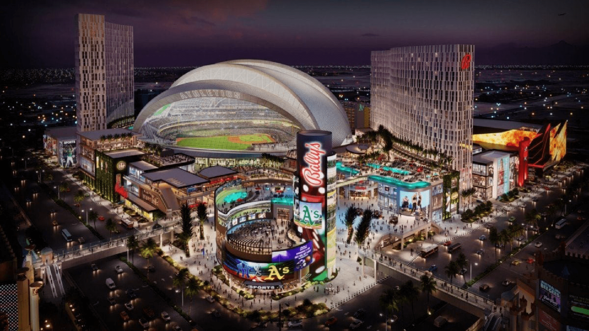 Bally’s Reveals New Rendering, Timeline for Vegas Casino Resort Next to A’s Stadium